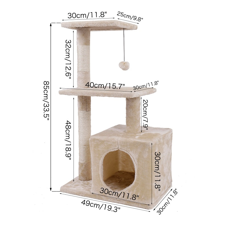 Domestic Cat Toy House Bed Hanging Balls