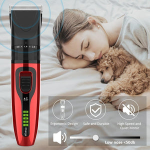 Pet Electric Shaver w/ Scissor And Comb, Pet Hair Thick Coats Clipper